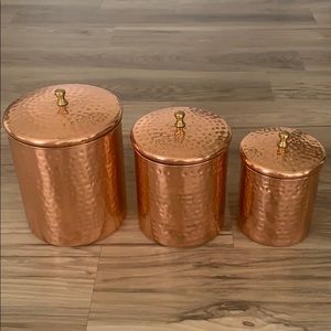 Weathered copper canister set